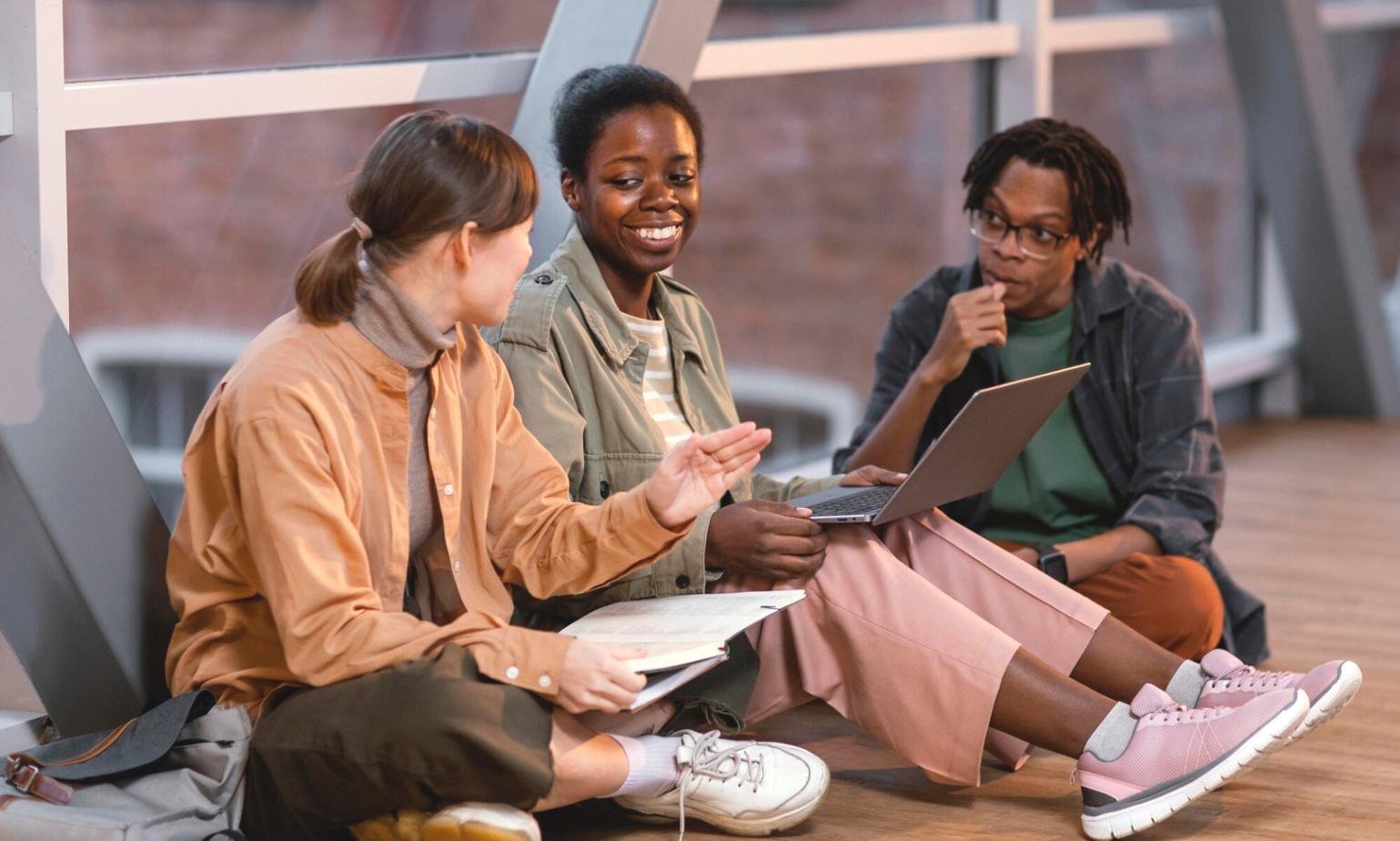 Students working on typography projects in our Bangkok learning lab